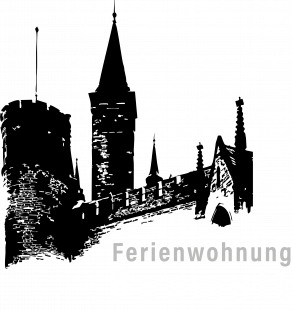 Das Logo der Ferienwohnung Baumelt enthält einen grau-weißen Schriftzug "Ferienwohnung Baumelt". Über dem Schriftzug ist eine schwarze Strichzeichnung einer Burg zu sehen. Das Logo der Ferienwohnung Baumelt enthält einen grau-weißen Schriftzug "Ferienwohnung Baumelt". Über dem Schriftzug ist eine schwarze Strichzeichnung einer Burg zu sehen.